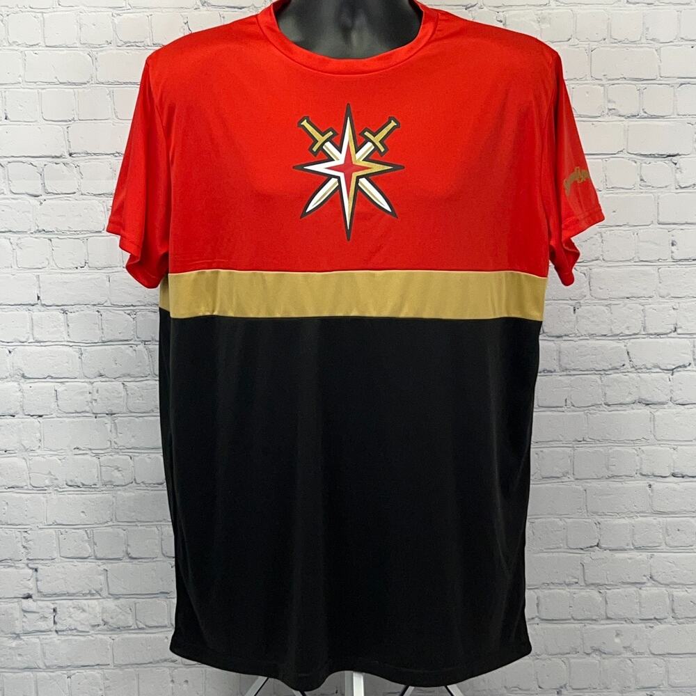 Las Vegas Golden Knights T Shirt L Large Black Red Gold Station Casinos NHL Tee